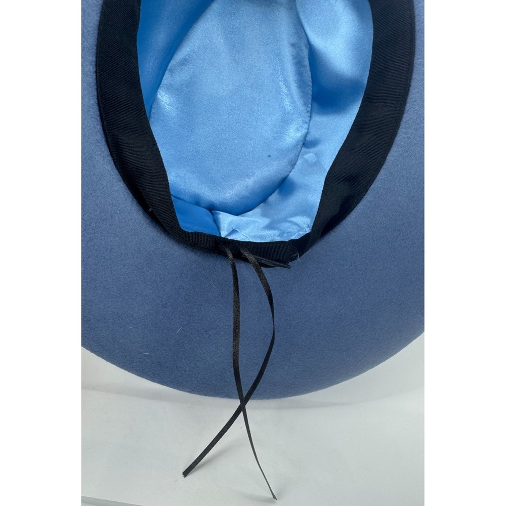 Olive & Pique 100% Wool Wide Brim Fedora Hat Blue OS RN141010 - Picture 9 of 10